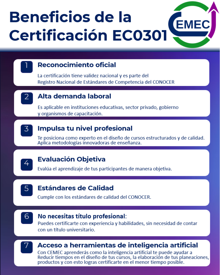 ¿Por qué certificarte en el EC0301? Impulsa tu carrera en el diseño de cursos de formación
